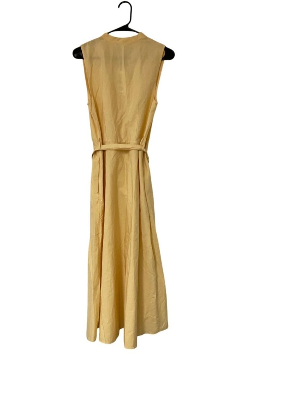 Zara Womens Poplin Belted Midi Dress M Medium Butter Flared Hem 5029/128 NWT - Picture 6 of 15